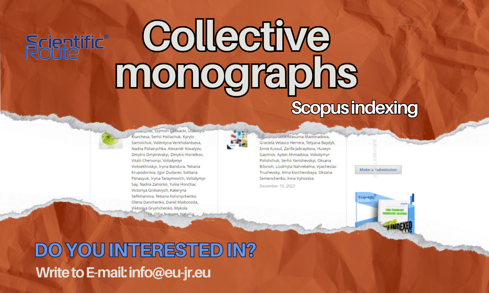 Open the door to Scopus! Publish monographs and collective monographs with Scientific Route OÜ®!